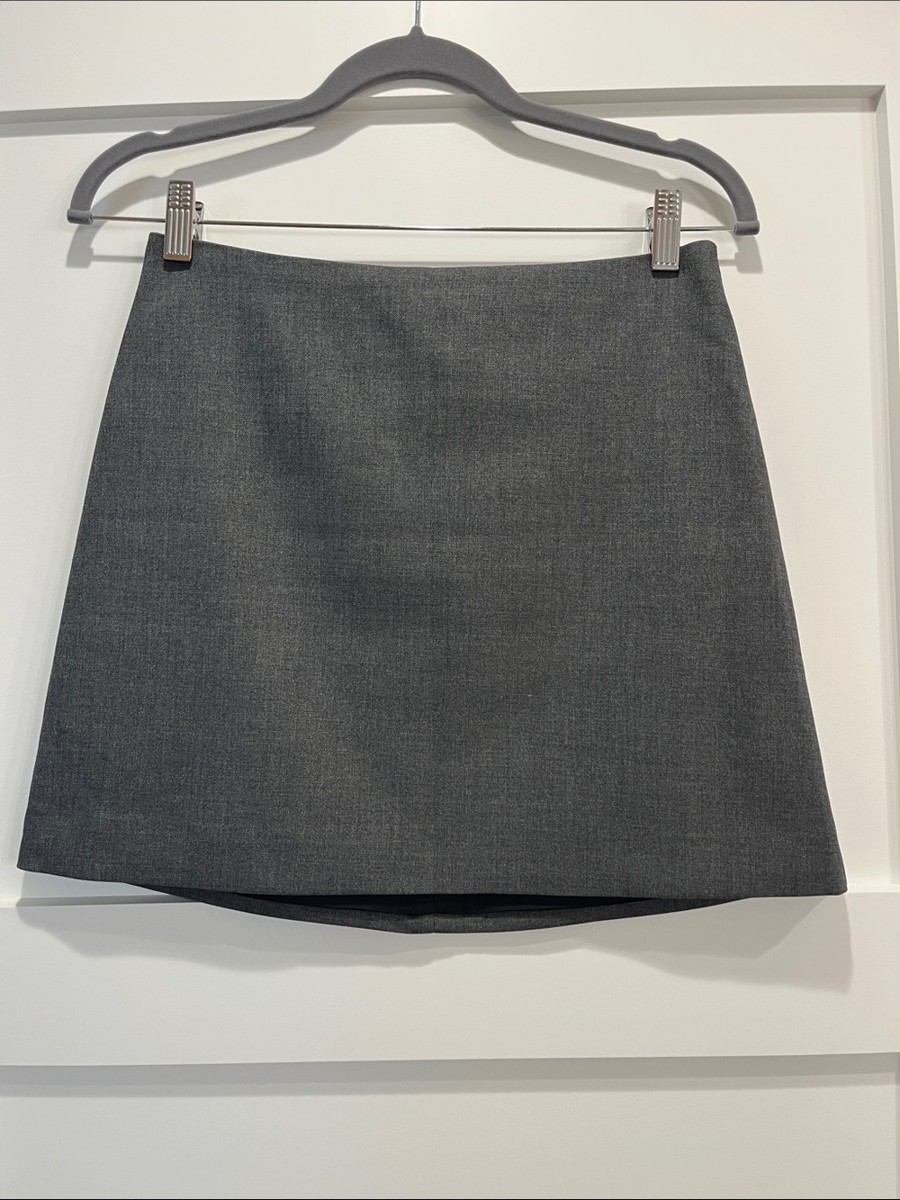 Aritzia Wilfred Classic Mini Skirt Heather Charcoal 4 NWOT